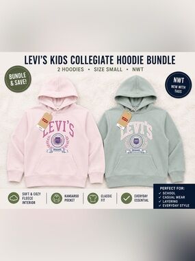 Levi’s Girls Collegiate Hoodie Bundle | 2 Hoodies | Size Small | NWT